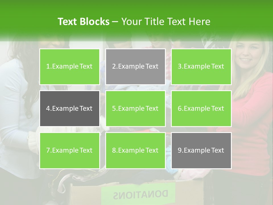 A Group Of People Standing Around A Pile Of Clothes PowerPoint Template