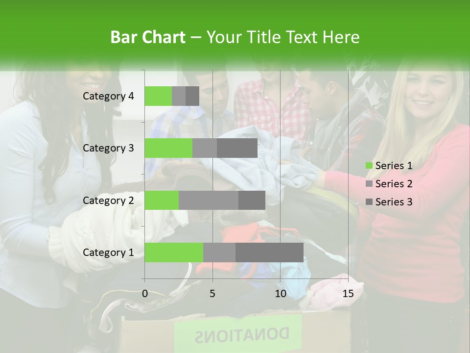 A Group Of People Standing Around A Pile Of Clothes PowerPoint Template