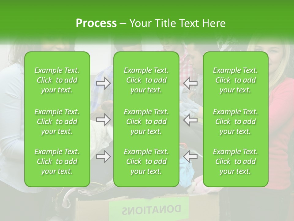 A Group Of People Standing Around A Pile Of Clothes PowerPoint Template