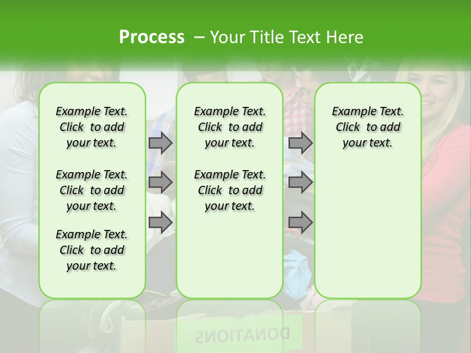 A Group Of People Standing Around A Pile Of Clothes PowerPoint Template