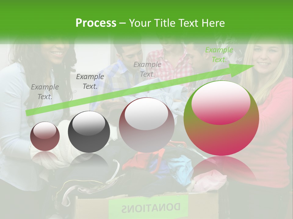 A Group Of People Standing Around A Pile Of Clothes PowerPoint Template