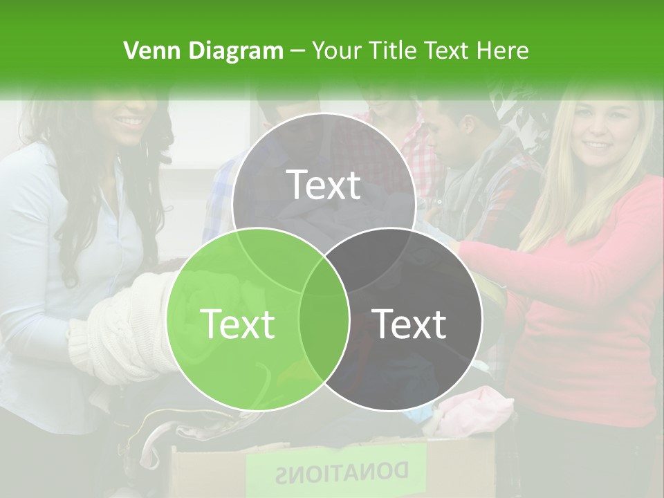 A Group Of People Standing Around A Pile Of Clothes PowerPoint Template