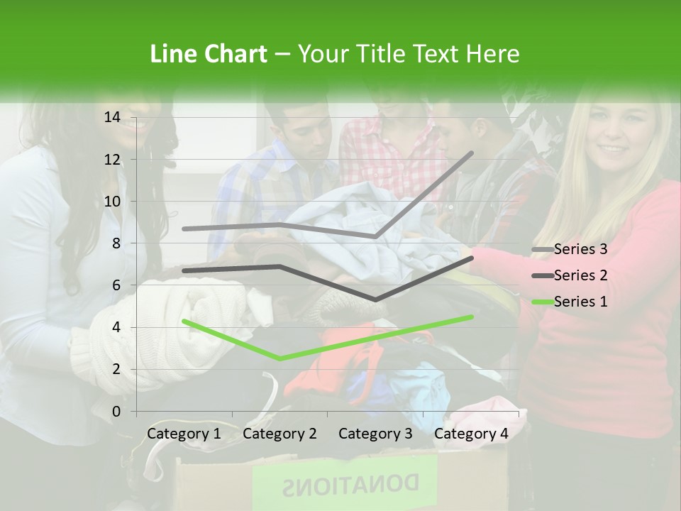 A Group Of People Standing Around A Pile Of Clothes PowerPoint Template