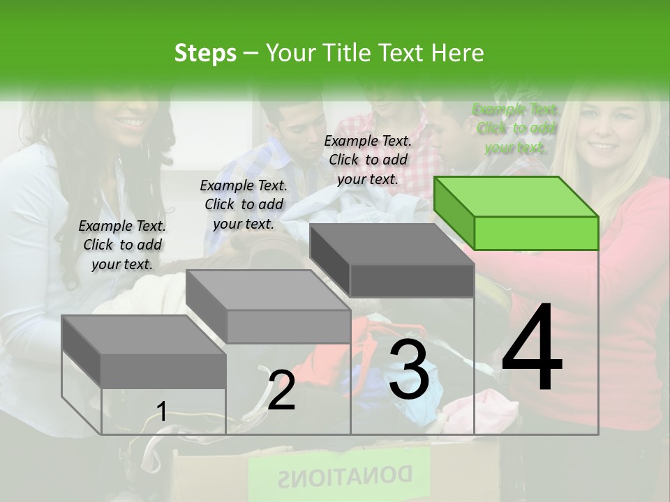 A Group Of People Standing Around A Pile Of Clothes PowerPoint Template
