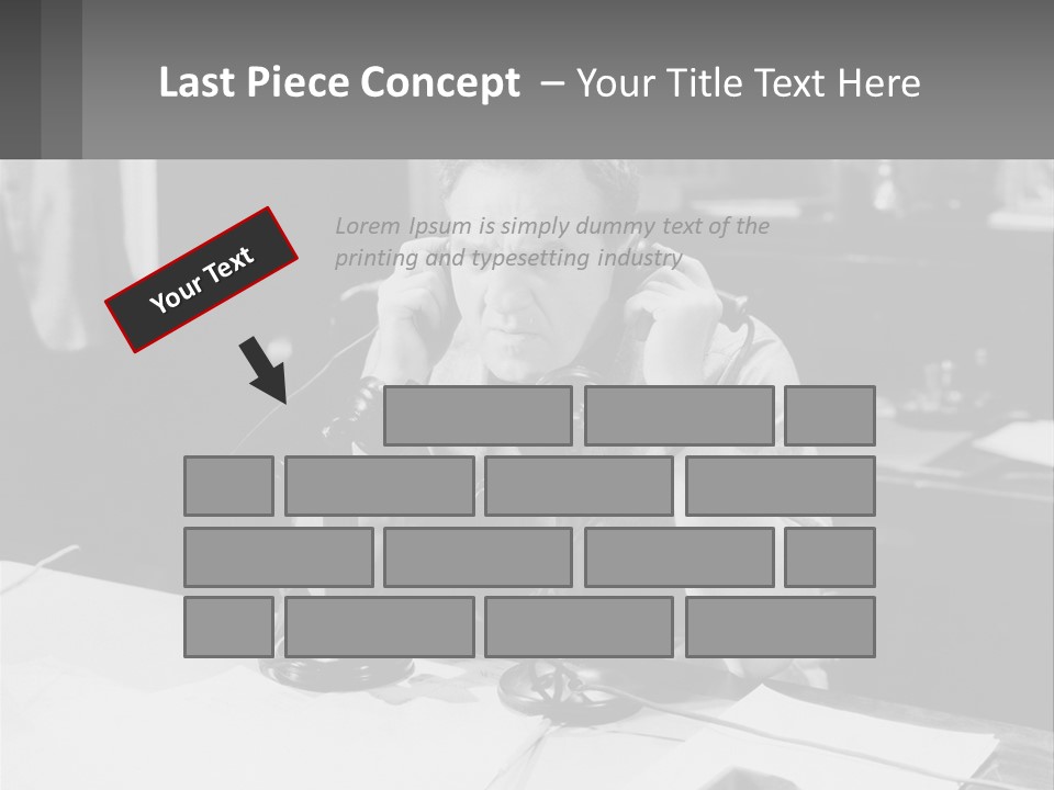 A Man Sitting At A Desk Talking On A Phone PowerPoint Template
