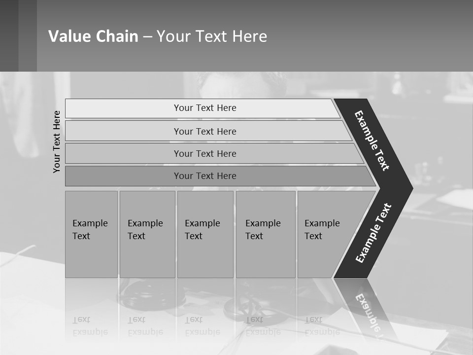 A Man Sitting At A Desk Talking On A Phone PowerPoint Template