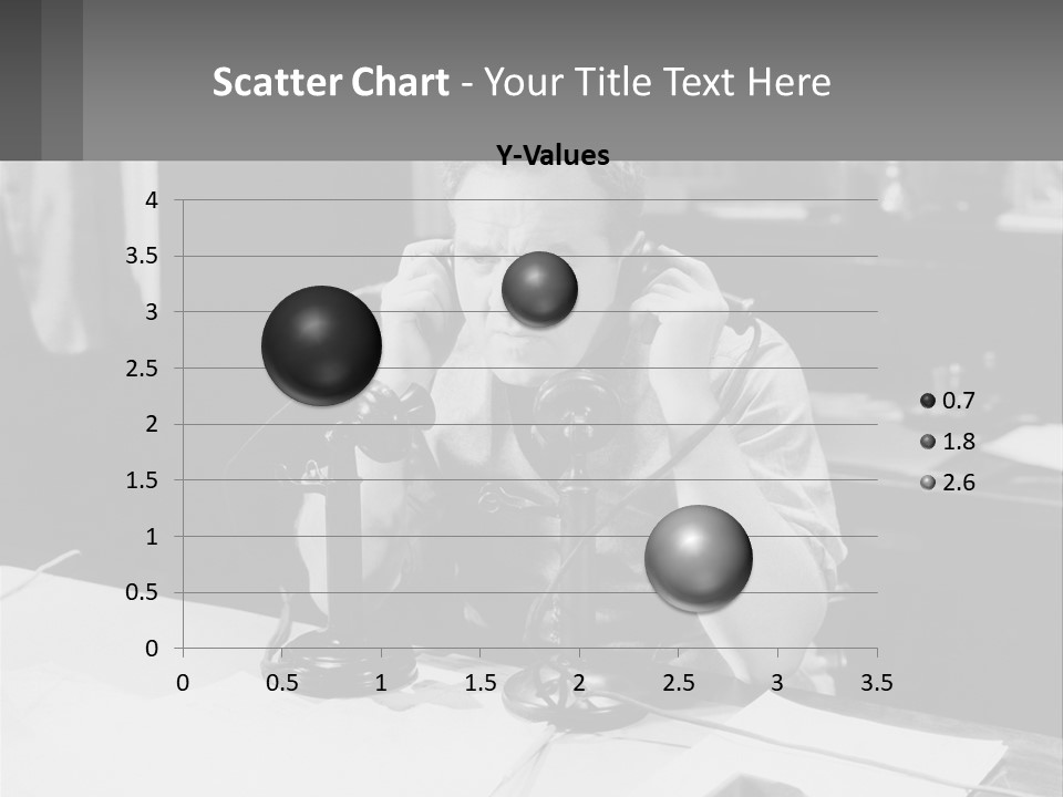 A Man Sitting At A Desk Talking On A Phone PowerPoint Template