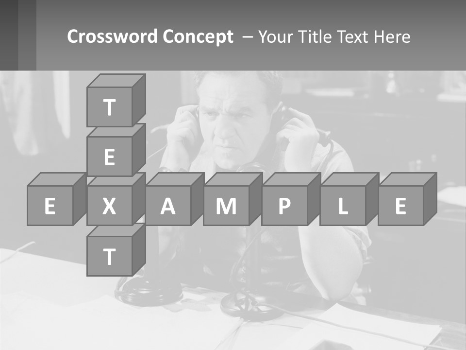 A Man Sitting At A Desk Talking On A Phone PowerPoint Template