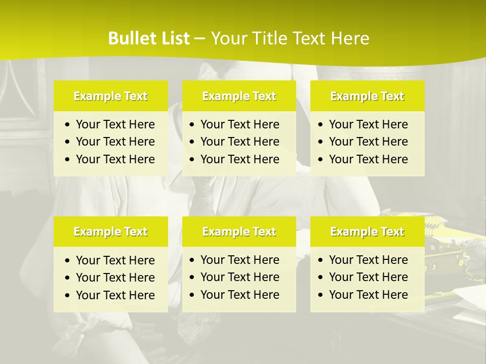 A Man Sitting At A Desk With A Typewriter PowerPoint Template