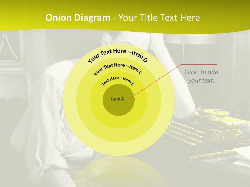A Man Sitting At A Desk With A Typewriter PowerPoint Template
