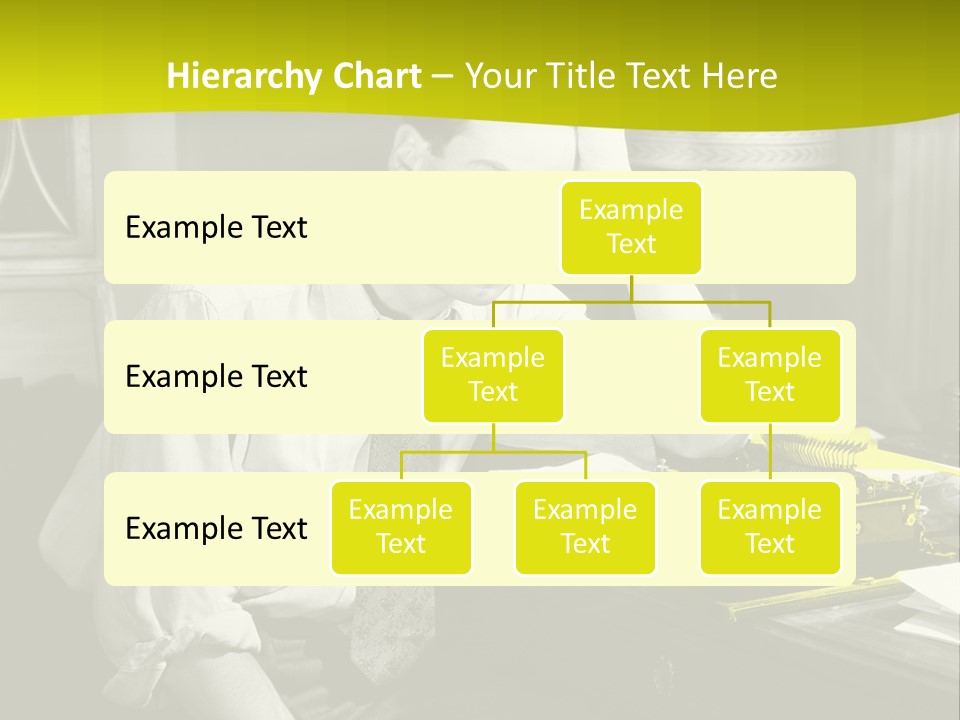 A Man Sitting At A Desk With A Typewriter PowerPoint Template