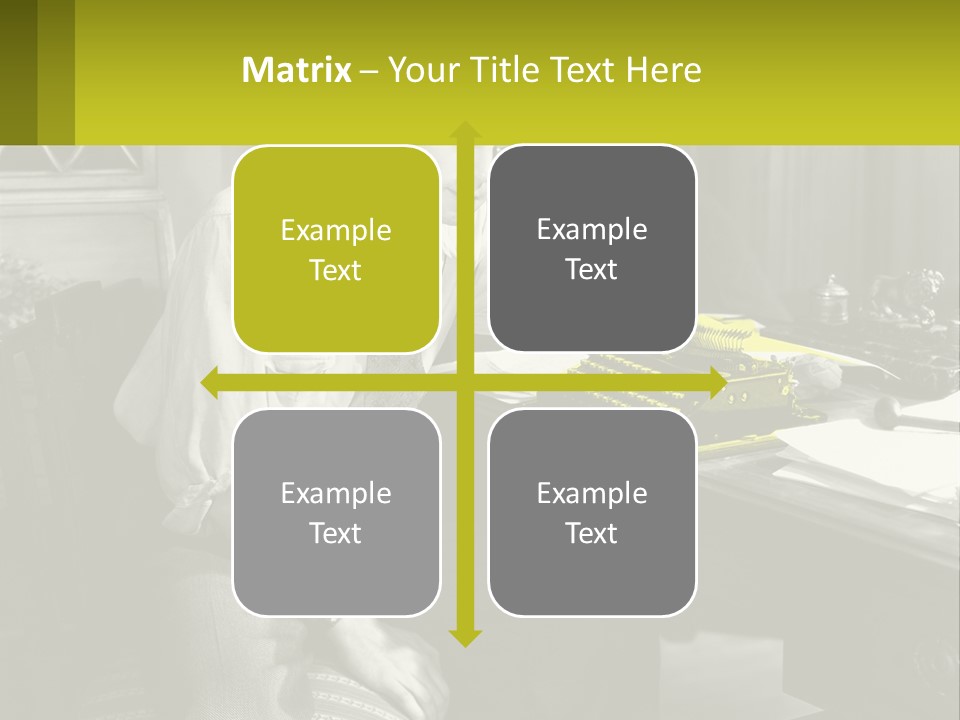 A Man Sitting At A Desk With A Typewriter PowerPoint Template