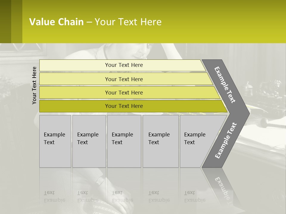 A Man Sitting At A Desk With A Typewriter PowerPoint Template