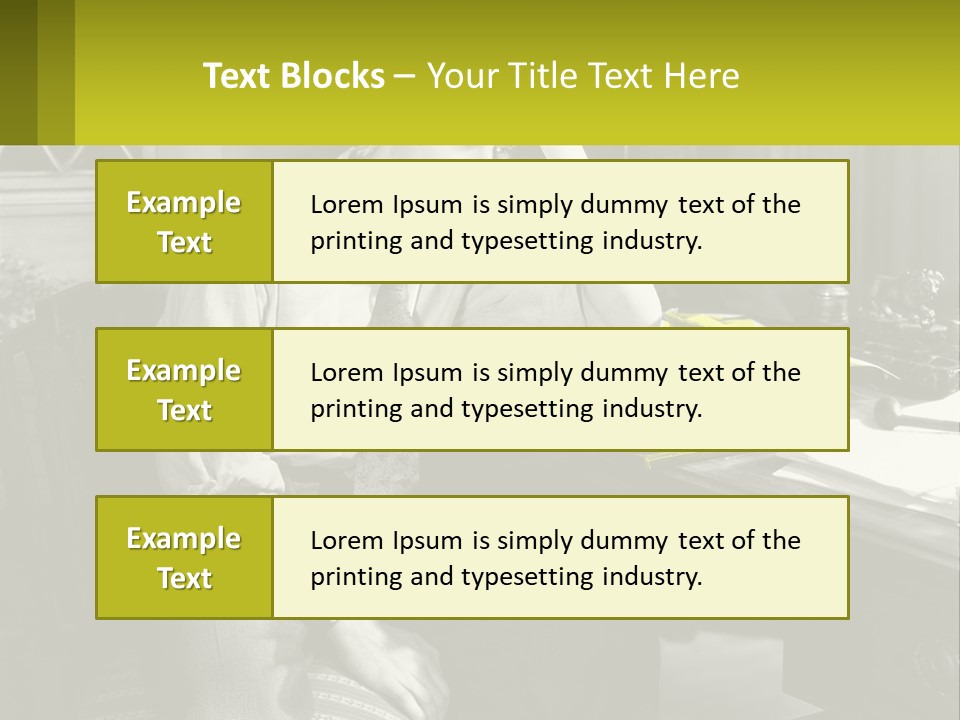 A Man Sitting At A Desk With A Typewriter PowerPoint Template