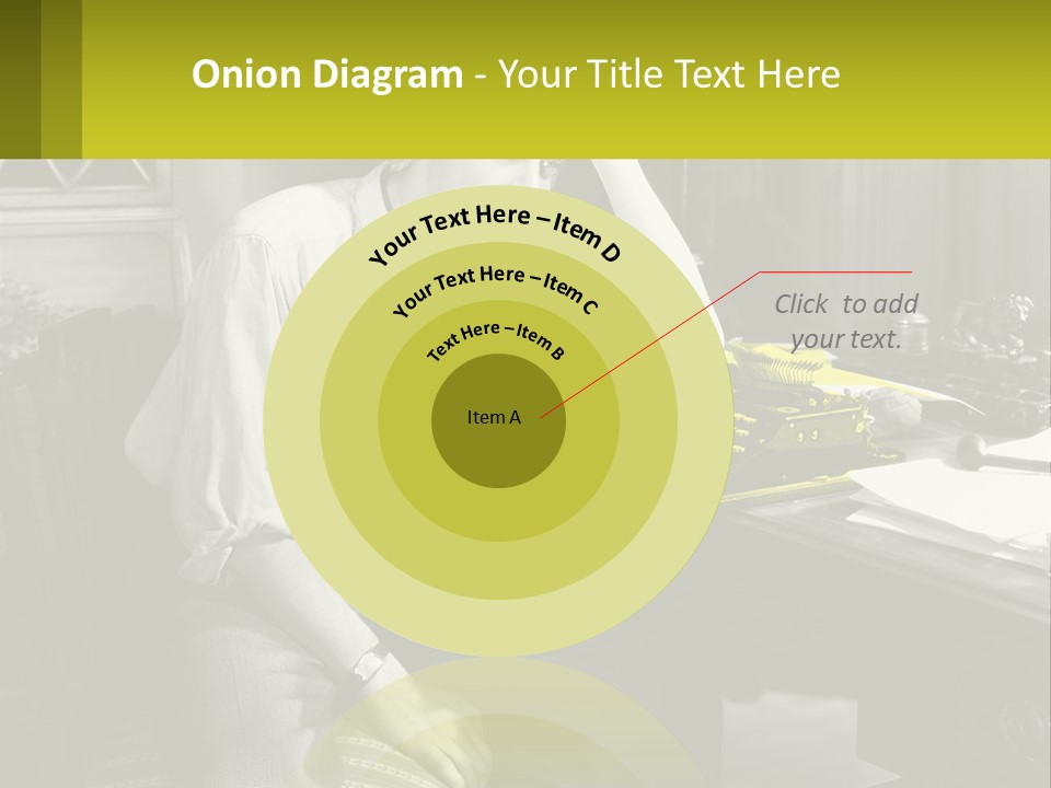 A Man Sitting At A Desk With A Typewriter PowerPoint Template