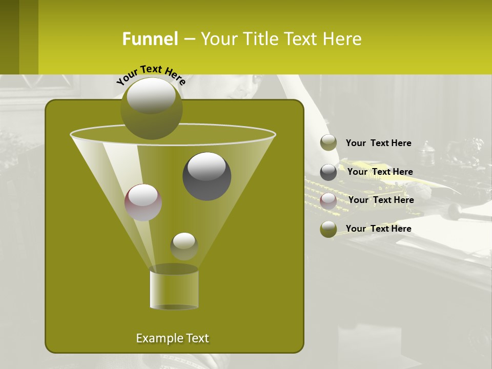 A Man Sitting At A Desk With A Typewriter PowerPoint Template