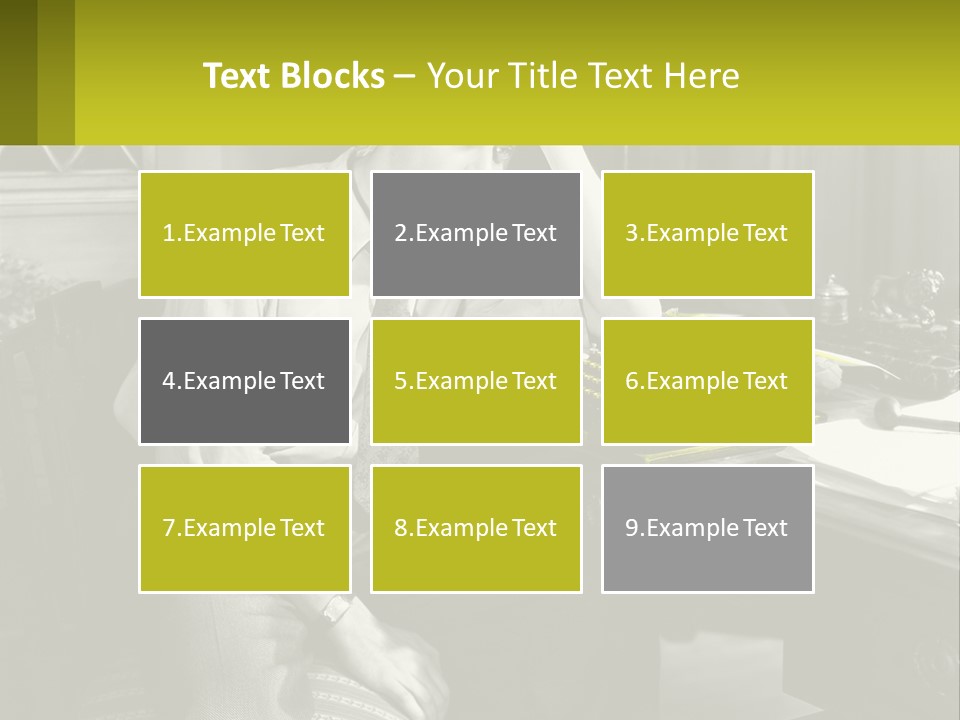 A Man Sitting At A Desk With A Typewriter PowerPoint Template
