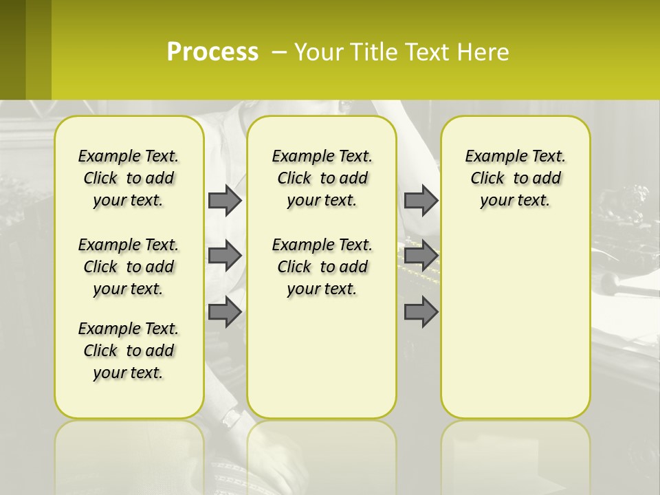 A Man Sitting At A Desk With A Typewriter PowerPoint Template
