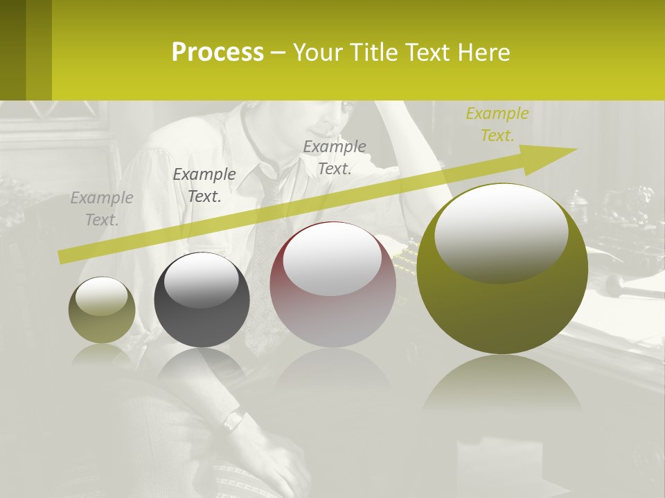 A Man Sitting At A Desk With A Typewriter PowerPoint Template