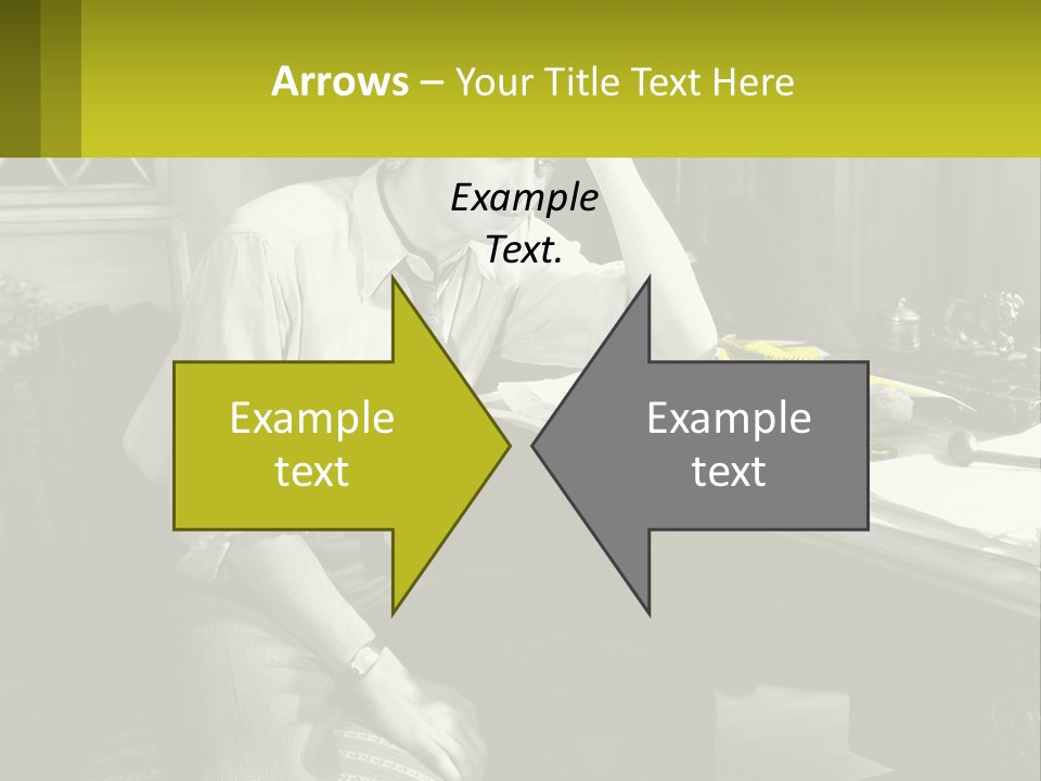 A Man Sitting At A Desk With A Typewriter PowerPoint Template