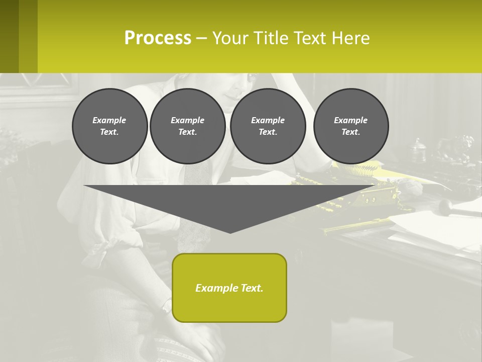 A Man Sitting At A Desk With A Typewriter PowerPoint Template