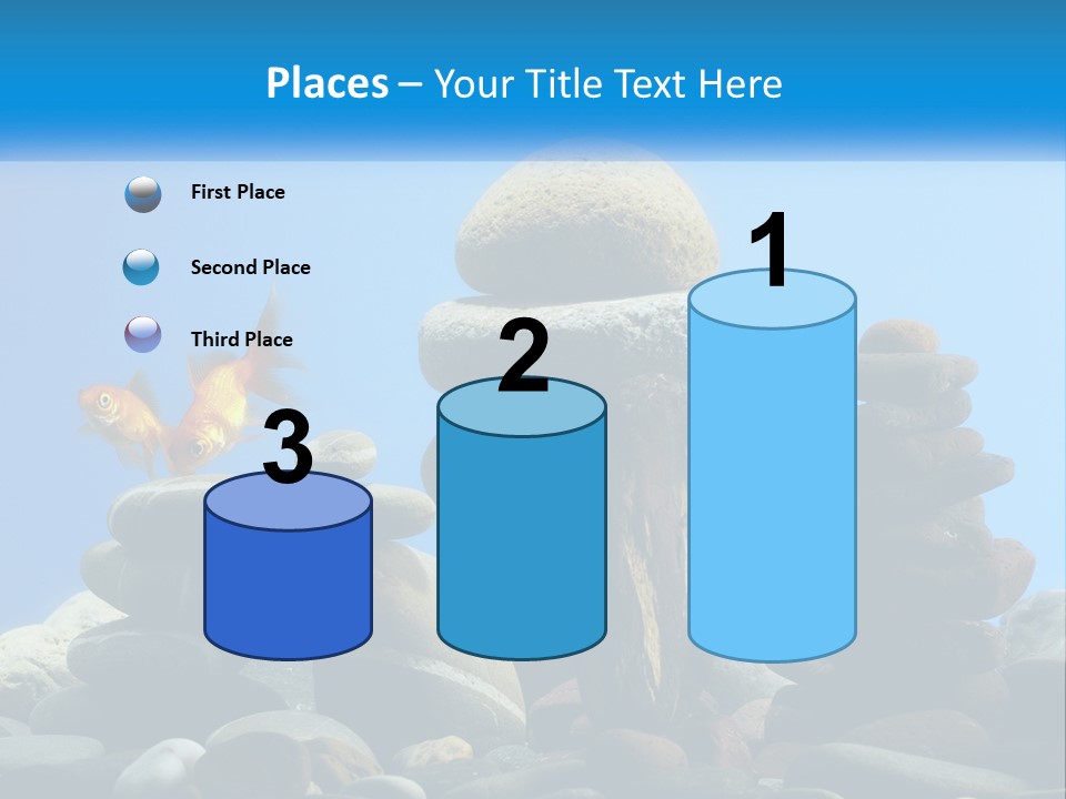 A Group Of Rocks Stacked On Top Of Each Other With A Goldfish In The PowerPoint Template