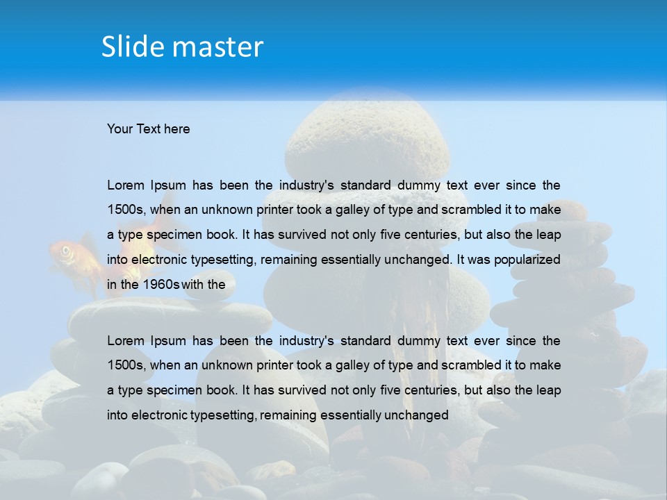 A Group Of Rocks Stacked On Top Of Each Other With A Goldfish In The PowerPoint Template