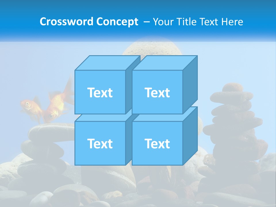 A Group Of Rocks Stacked On Top Of Each Other With A Goldfish In The PowerPoint Template