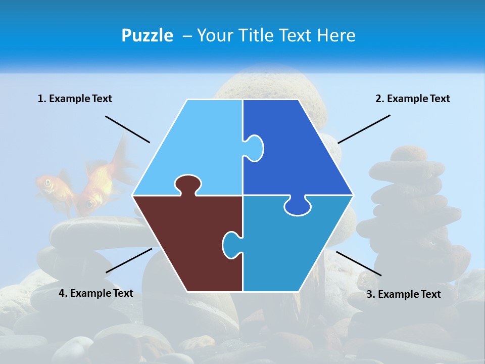 A Group Of Rocks Stacked On Top Of Each Other With A Goldfish In The PowerPoint Template