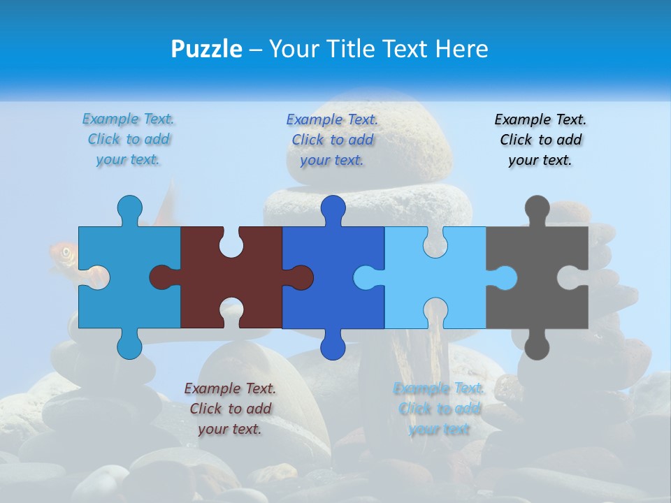 A Group Of Rocks Stacked On Top Of Each Other With A Goldfish In The PowerPoint Template