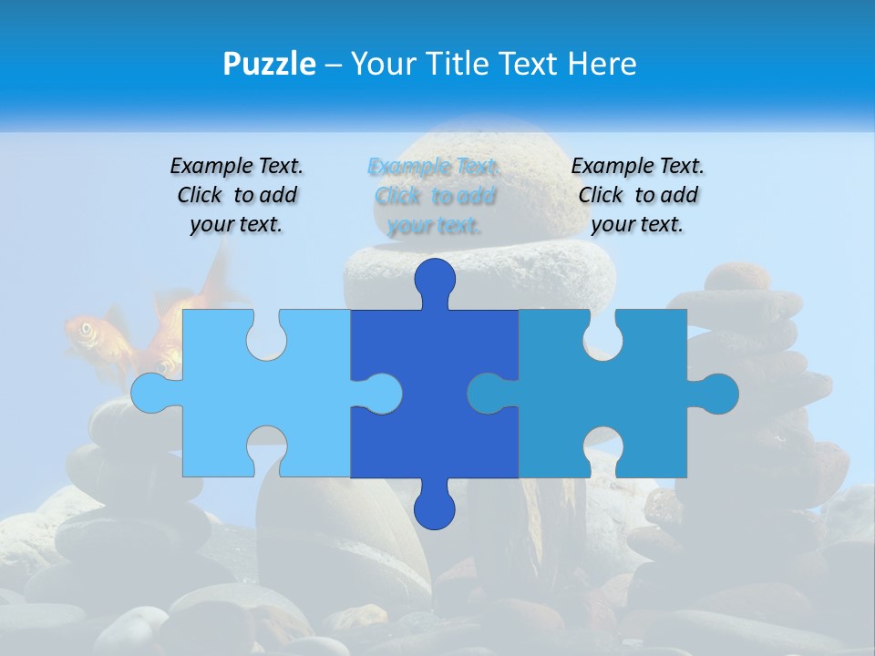 A Group Of Rocks Stacked On Top Of Each Other With A Goldfish In The PowerPoint Template