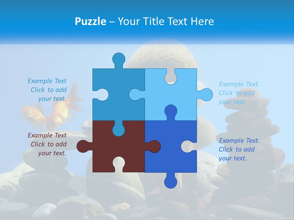 A Group Of Rocks Stacked On Top Of Each Other With A Goldfish In The PowerPoint Template