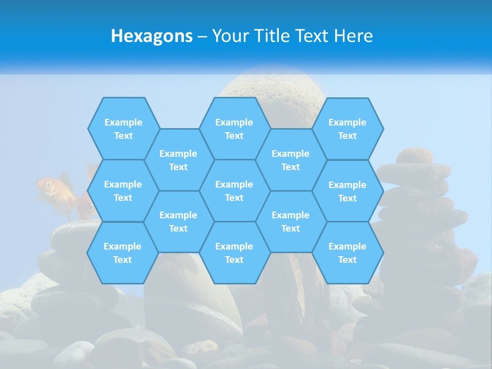 A Group Of Rocks Stacked On Top Of Each Other With A Goldfish In The PowerPoint Template