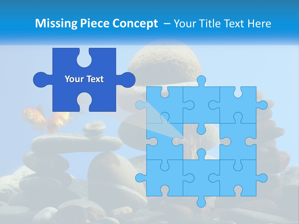 A Group Of Rocks Stacked On Top Of Each Other With A Goldfish In The PowerPoint Template