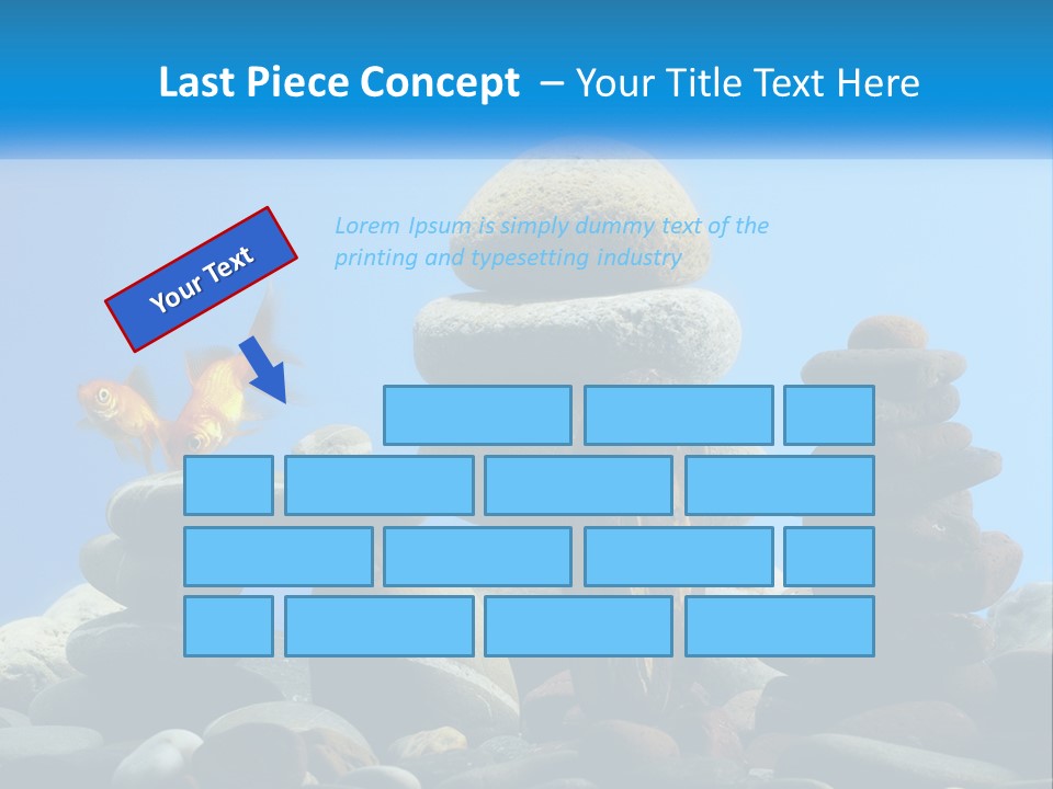A Group Of Rocks Stacked On Top Of Each Other With A Goldfish In The PowerPoint Template