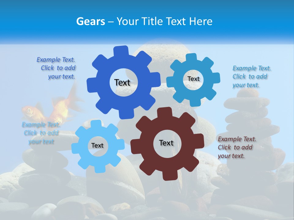 A Group Of Rocks Stacked On Top Of Each Other With A Goldfish In The PowerPoint Template