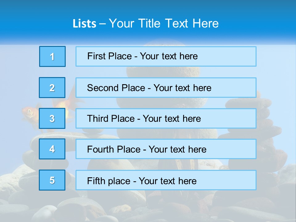 A Group Of Rocks Stacked On Top Of Each Other With A Goldfish In The PowerPoint Template