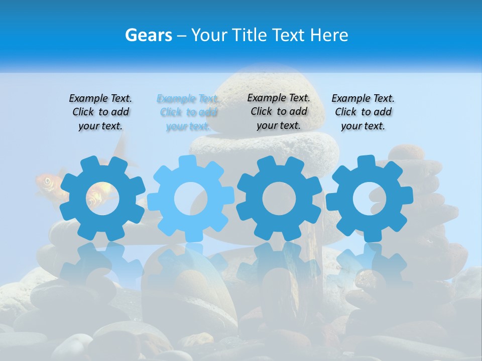 A Group Of Rocks Stacked On Top Of Each Other With A Goldfish In The PowerPoint Template