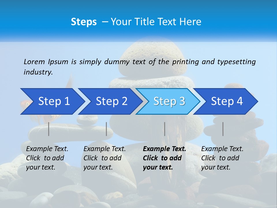 A Group Of Rocks Stacked On Top Of Each Other With A Goldfish In The PowerPoint Template