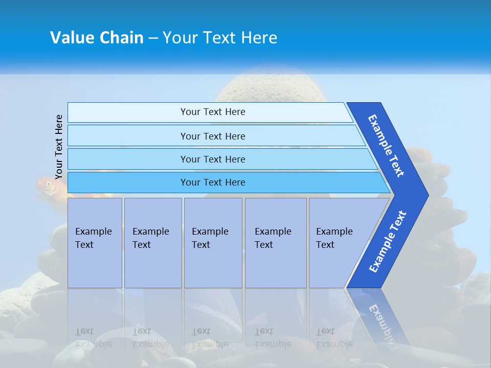 A Group Of Rocks Stacked On Top Of Each Other With A Goldfish In The PowerPoint Template