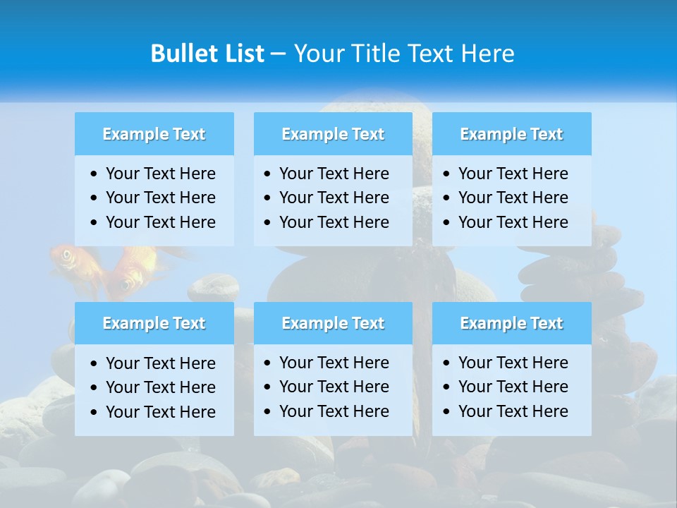 A Group Of Rocks Stacked On Top Of Each Other With A Goldfish In The PowerPoint Template
