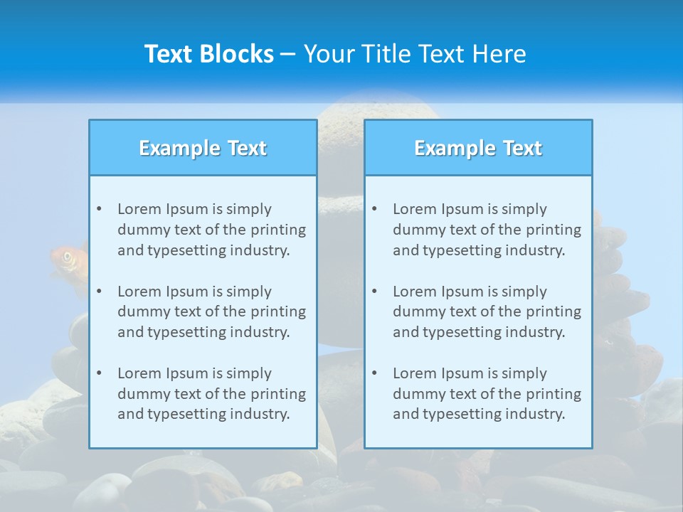A Group Of Rocks Stacked On Top Of Each Other With A Goldfish In The PowerPoint Template