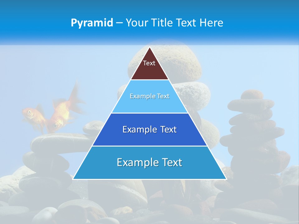 A Group Of Rocks Stacked On Top Of Each Other With A Goldfish In The PowerPoint Template