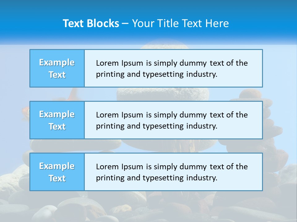 A Group Of Rocks Stacked On Top Of Each Other With A Goldfish In The PowerPoint Template