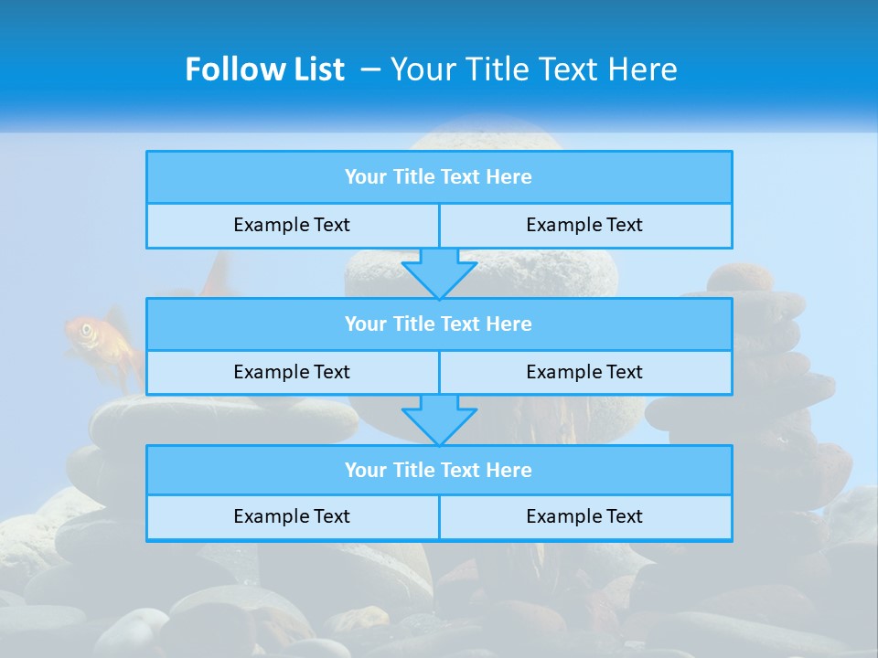 A Group Of Rocks Stacked On Top Of Each Other With A Goldfish In The PowerPoint Template