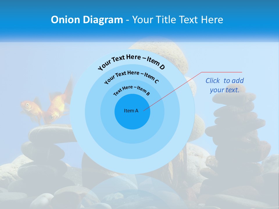 A Group Of Rocks Stacked On Top Of Each Other With A Goldfish In The PowerPoint Template