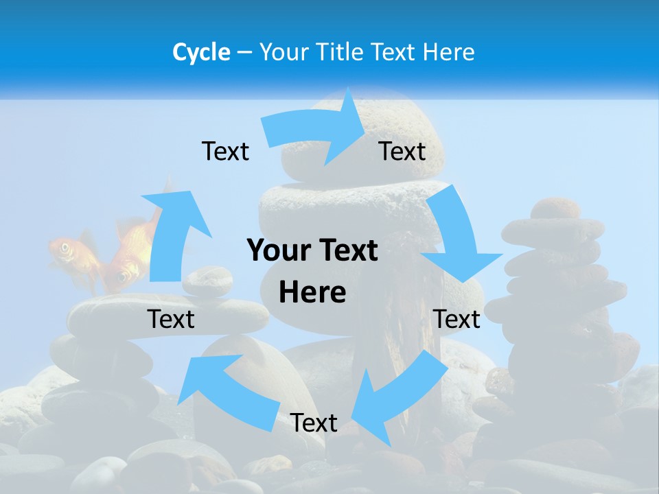 A Group Of Rocks Stacked On Top Of Each Other With A Goldfish In The PowerPoint Template