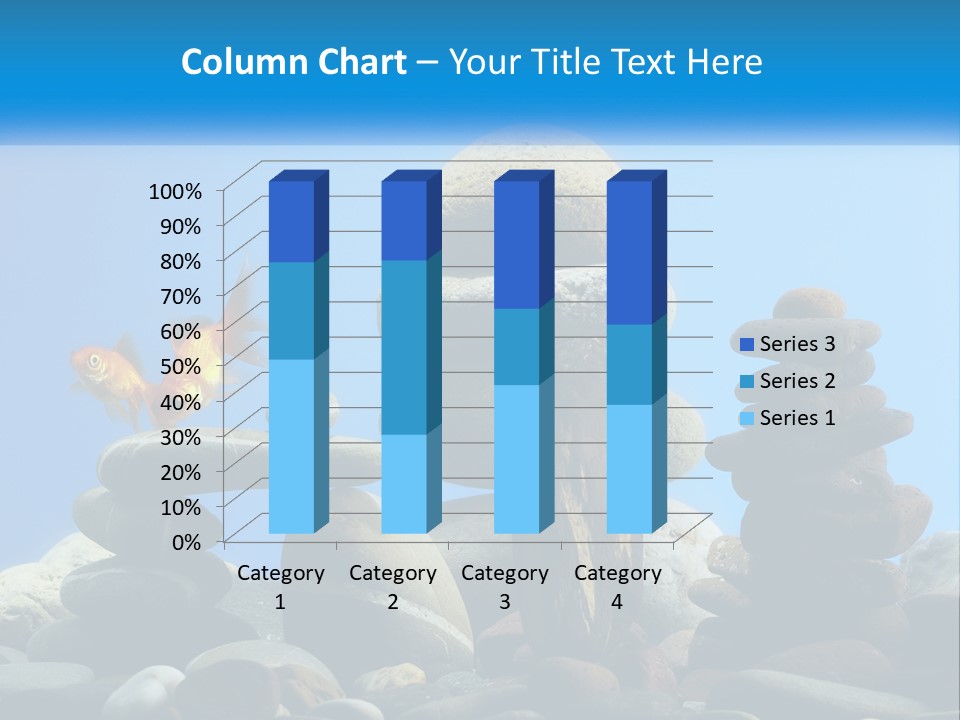 A Group Of Rocks Stacked On Top Of Each Other With A Goldfish In The PowerPoint Template