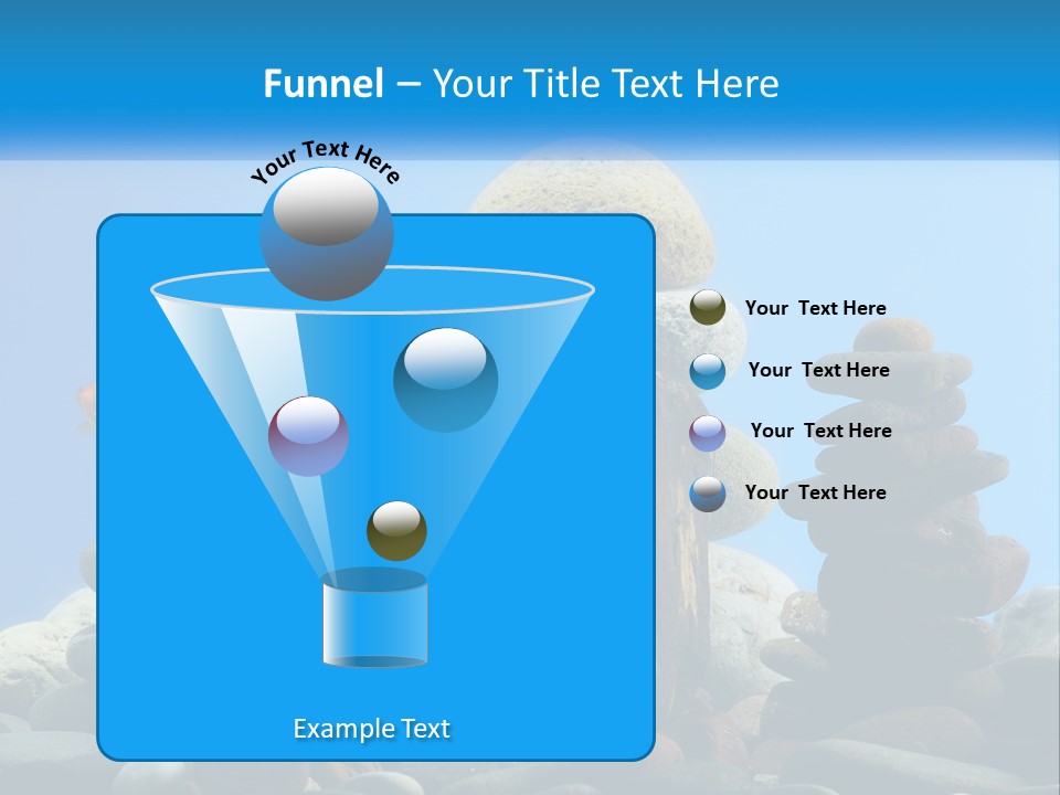 A Group Of Rocks Stacked On Top Of Each Other With A Goldfish In The PowerPoint Template