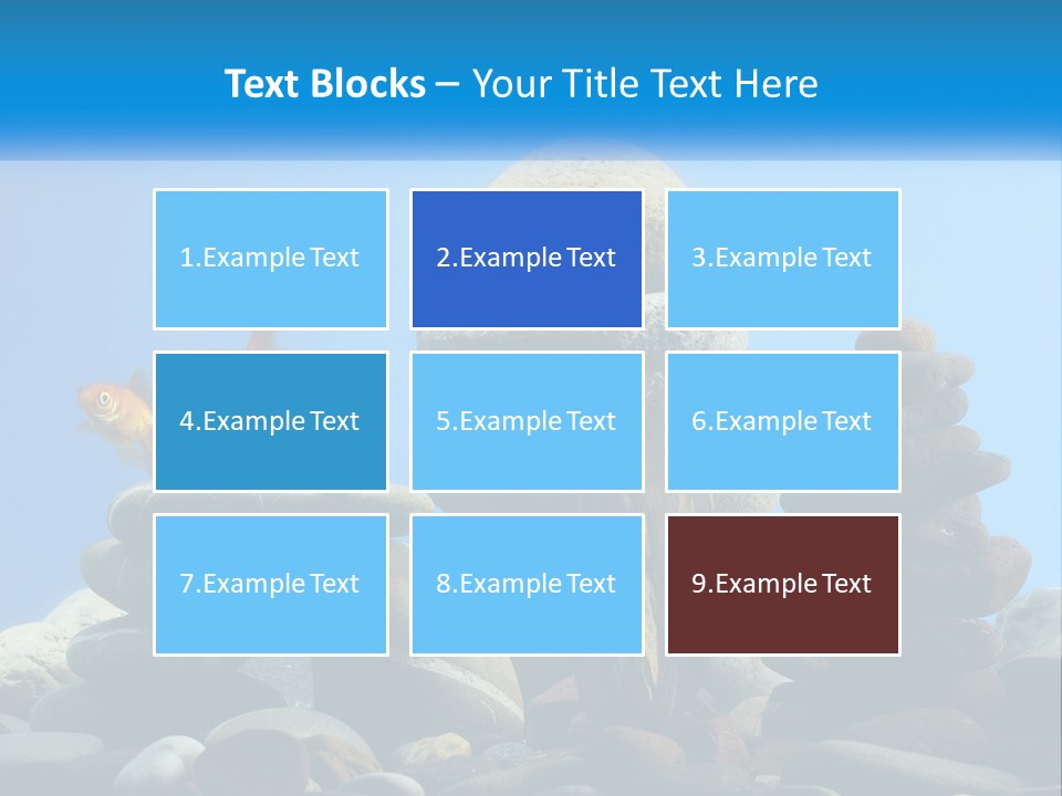 A Group Of Rocks Stacked On Top Of Each Other With A Goldfish In The PowerPoint Template
